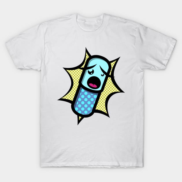 Pharmacy Pop Art Cartoon Capsule T-Shirt by RxBlockhead